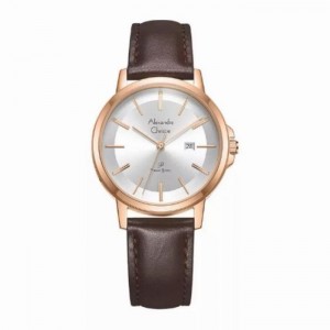 Alexandre Christie AC 1036 Rosegold White Leather Lady LDLRGSL